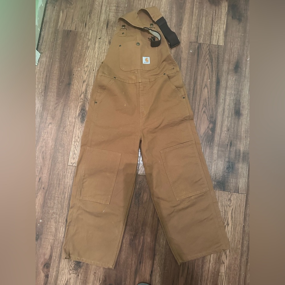 Boys carhartt overalls.